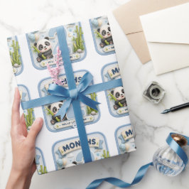Papel De Presente Aventura Mundial de Marco de 2 Meses de Bebê