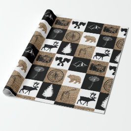 Papel De Presente Aventura Rustic Camping Outdoor