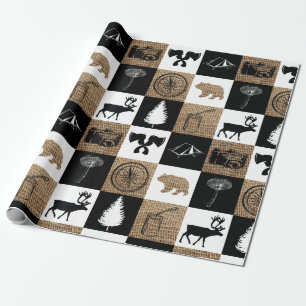 Papel De Presente Aventura Rustic Lumberjack Camping 