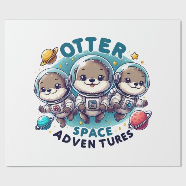Papel De Presente Aventuras Otter Space (Aberto)