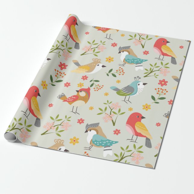 Papel De Presente Aves  (Desenrolado)
