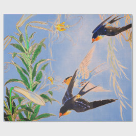 Papel De Presente AVES COM LILY WRAPPING Paper