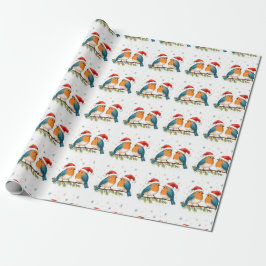 Papel De Presente Aves de Natal
