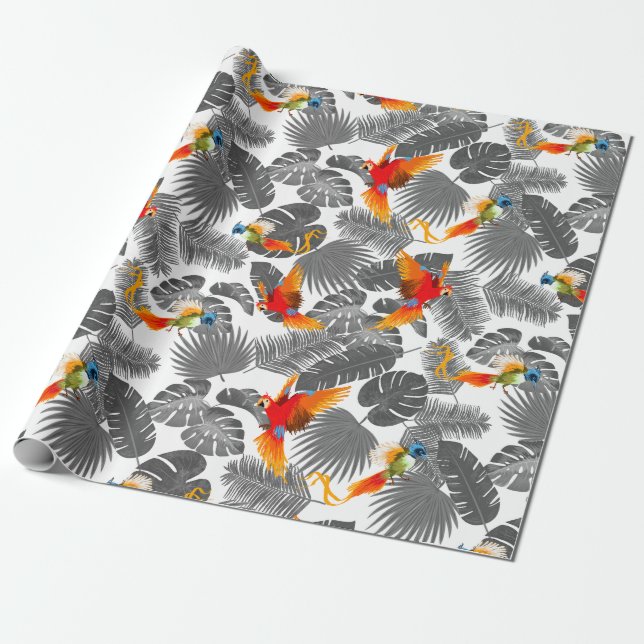 Papel De Presente Aves tropicais (Desenrolado)
