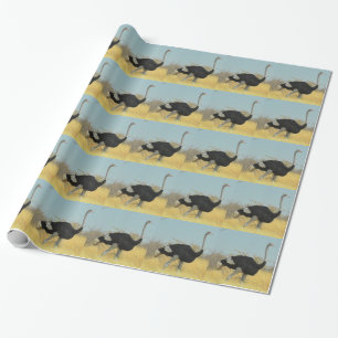 Papel De Presente Avestruz sai para uma corrida