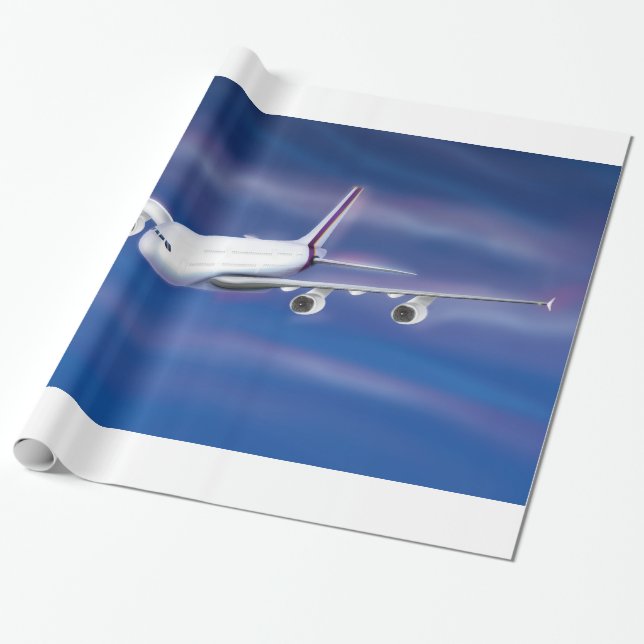 Papel De Presente Avião comercial de dois andares (Desenrolado)