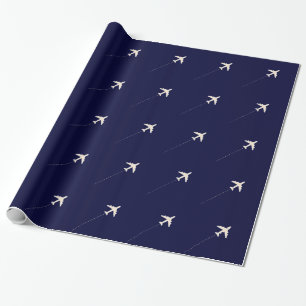 Papel De Presente avião viagem com linha pontilhada