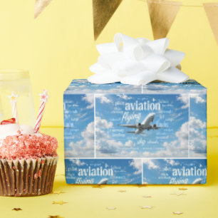 Papel De Presente Avião Voando em uma Nuvem de Palavras