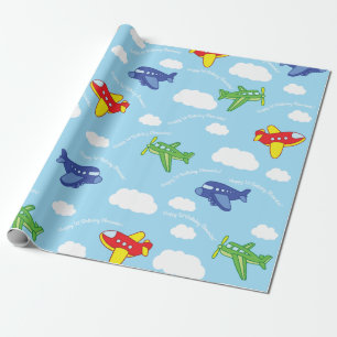 Papel De Presente Aviões e Jets Festa primeiro aniversario
