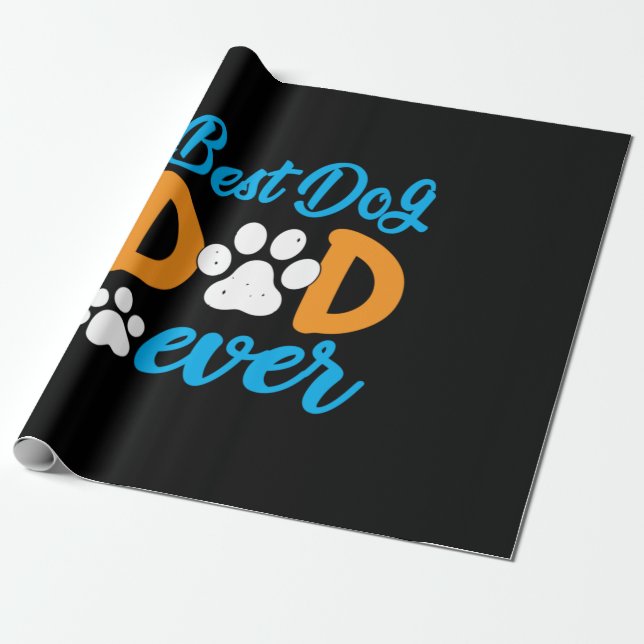 Papel De Presente Avô Gift | Melhor Pai De Cães Nunca (Desenrolado)