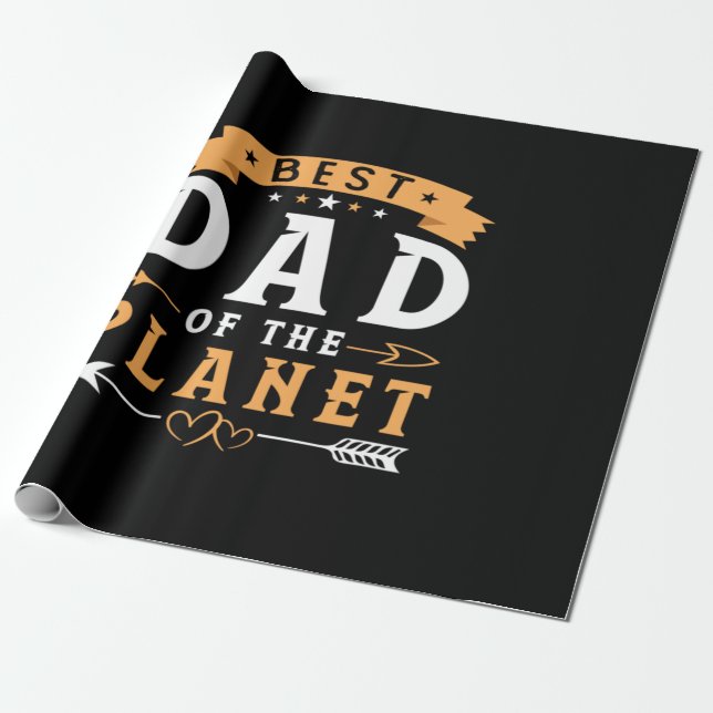 Papel De Presente Avô Gift | Melhor Pai Do Planeta (Desenrolado)