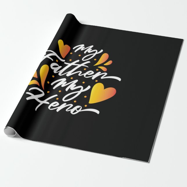 Papel De Presente Avô Gift | Meu Pai Meu Herói (Desenrolado)