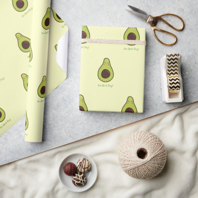 Papel De Presente Avo Good Day Punny Avocado (Artesanato)