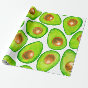 Papel De Presente Avocado fatias aquarela