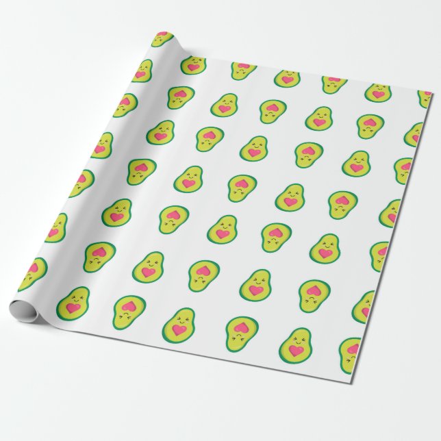 Papel De Presente Avocado Hearts Trendy (Desenrolado)