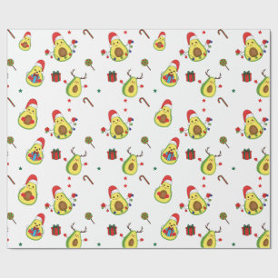 Papel De Presente Avocado Holiday Wraping Paper