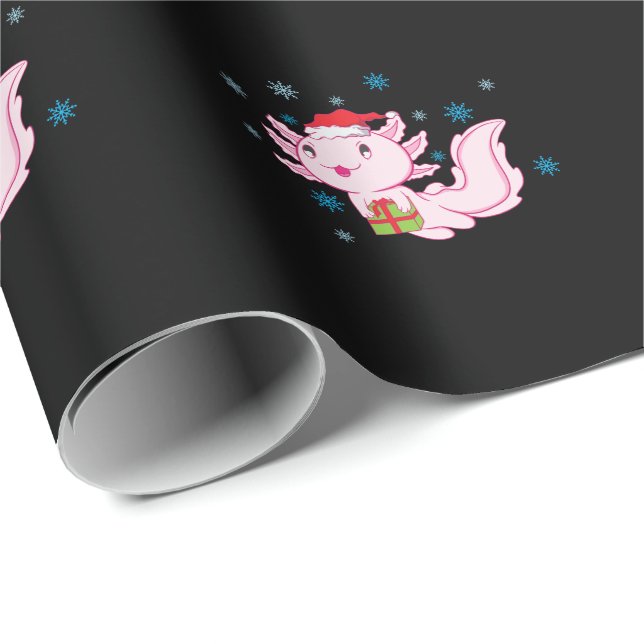Papel De Presente Axolotl mit Geschenk vom Weihnachtsmann (Ponta do rolo)