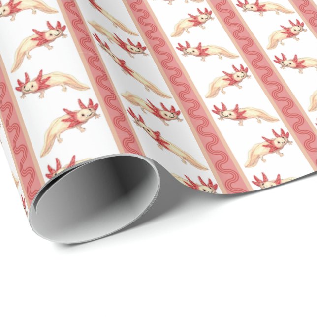 Papel De Presente Axotl Stripe  (Ponta do rolo)