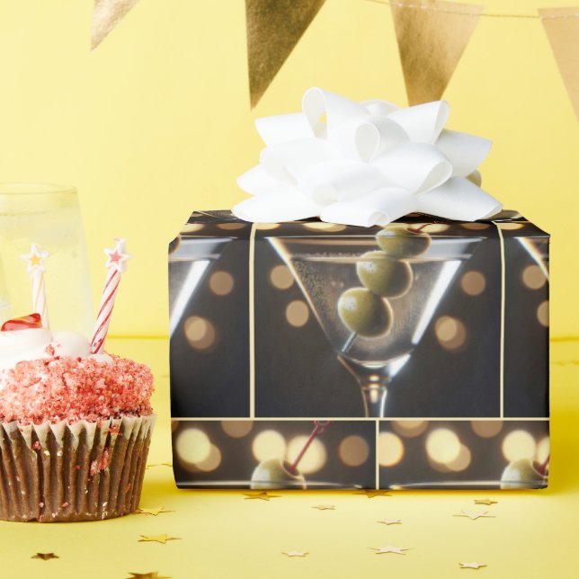 Papel De Presente Azeitonas numa bebida Martini (Festa de aniversário)