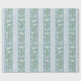 Papel De Presente Azevinho de Listra Azul Francês, Botânica de Natal