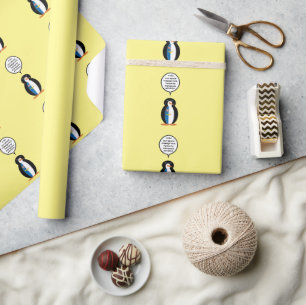 Papel De Presente Azorean Talking Ms Penguin Personalizada