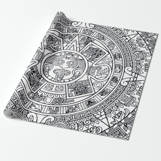 Papel De Presente AZTEC OU MEXICA - Papel de embalagem mexicana (Desenrolado)