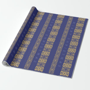 Papel De Presente Azul ajustável sazonal do cumprimento de