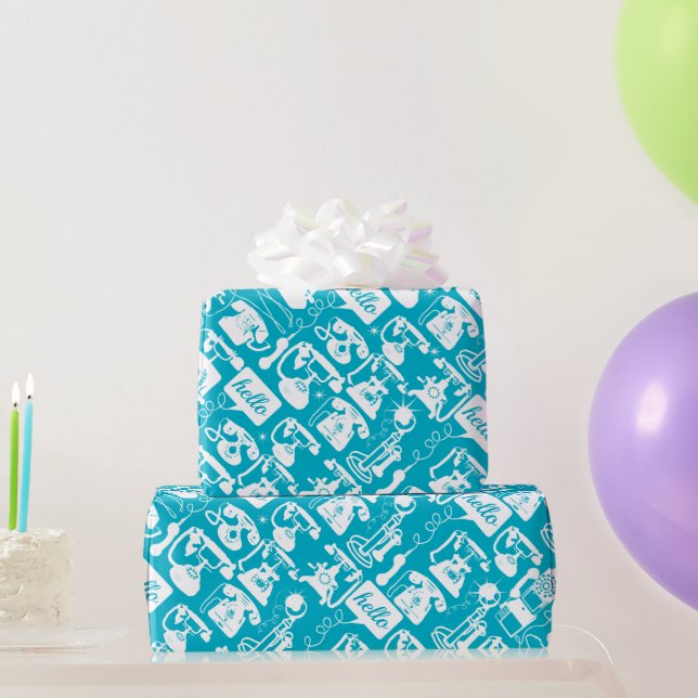Papel De Presente Azul-aquático retrorreflector ou qualquer telefone (Presentes para festas)
