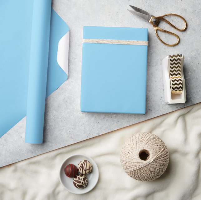 Papel De Presente Azul ártico de cor sólida (Artesanato)