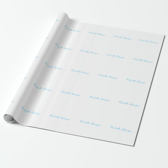 Papel De Presente Azul-branco-azul-marinho-elegante-Na moda (Desenrolado)