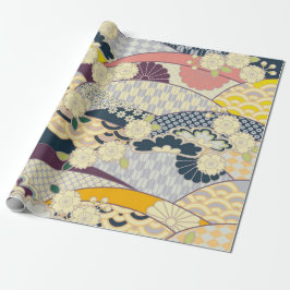 Papel De Presente Azul Branco Cor-de-rosa, japonês Kimono - Dissocia