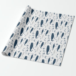 PAPEL DE PRESENTE AZUL BRANCO DE ESPERA COM TEXTURA