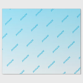 Papel De Presente Azul Céu (cor alterável!) Ombre & Padrão de Texto