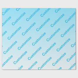 Papel De Presente Azul Céu (cor mutável!) Ombre & Padrão de Texto