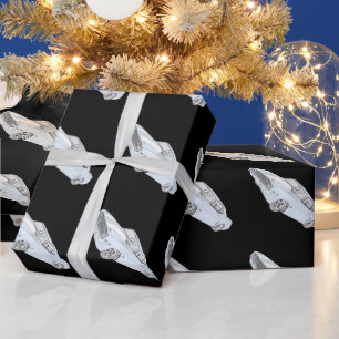 Papel De Presente Azul Chevy Camaro, 1969, com faixas brancas