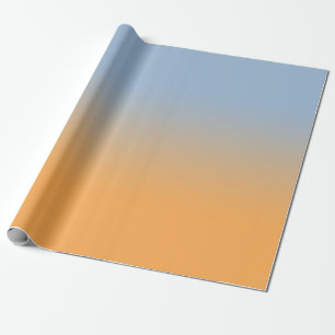 Papel De Presente Azul-claro mínimo a laranja Ombré