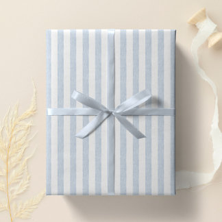 Papel De Presente Azul Claro Silenciado Listra Texturizada Branco Mi