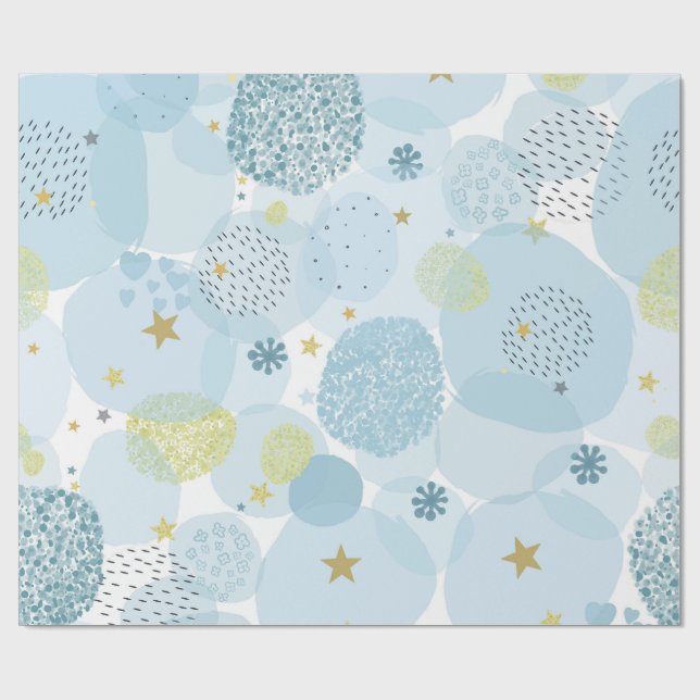 Papel De Presente Azul de bebê abstrato (Aberto)