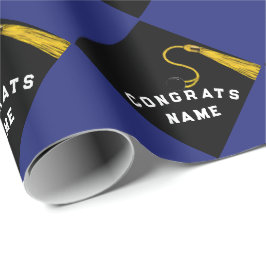 Papel De Presente Azul de Graduação Personalizado