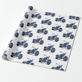 Papel De Presente Azul de motocicleta