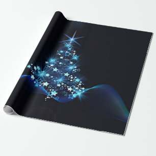 Papel De Presente Azul de Natal