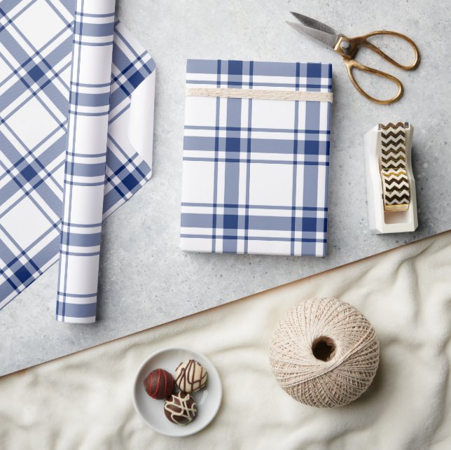 Papel De Presente Azul e Branco, Passa Náutica (Artesanato)