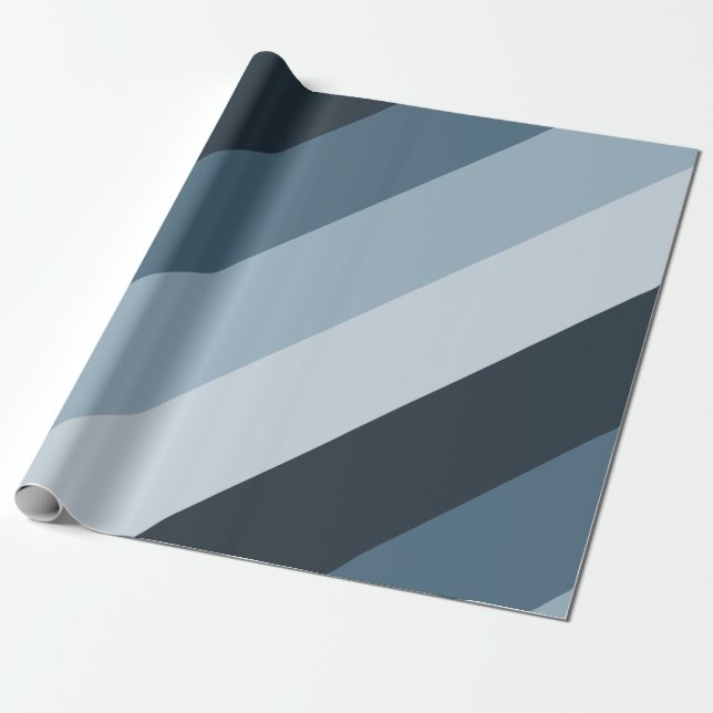 Papel De Presente Azul e Cinza com distribuição diagonal | Comprimen (Desenrolado)