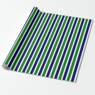 Papel De Presente Azul e verde riscado