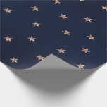 Papel De Presente Azul Escuro & Rosa Dourado Glitter Estrelas Estrel<br><div class="desc">papel de embrulho personalizado</div>