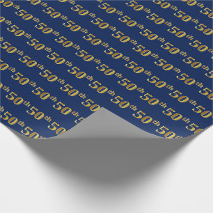 Papel De Presente Azul, evento do ouro 50th do falso (Fiftieth)