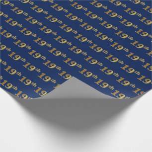 Papel De Presente Azul, evento do ouro do falso 19o (décimo nono)