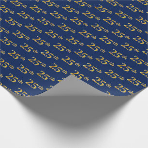 Papel De Presente Azul, evento do ouro do falso 25o (vigésimo