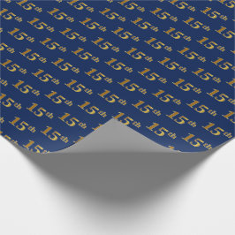 Papel De Presente Azul, Falso Dourado 15º (Décimo Quinto) Evento