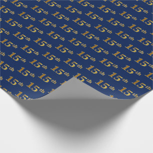 Papel De Presente Azul, Falso Dourado 15º (Décimo Quinto) Evento